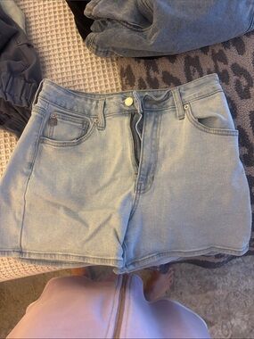 Just USA Light Blue High-Rise Denim Shorts